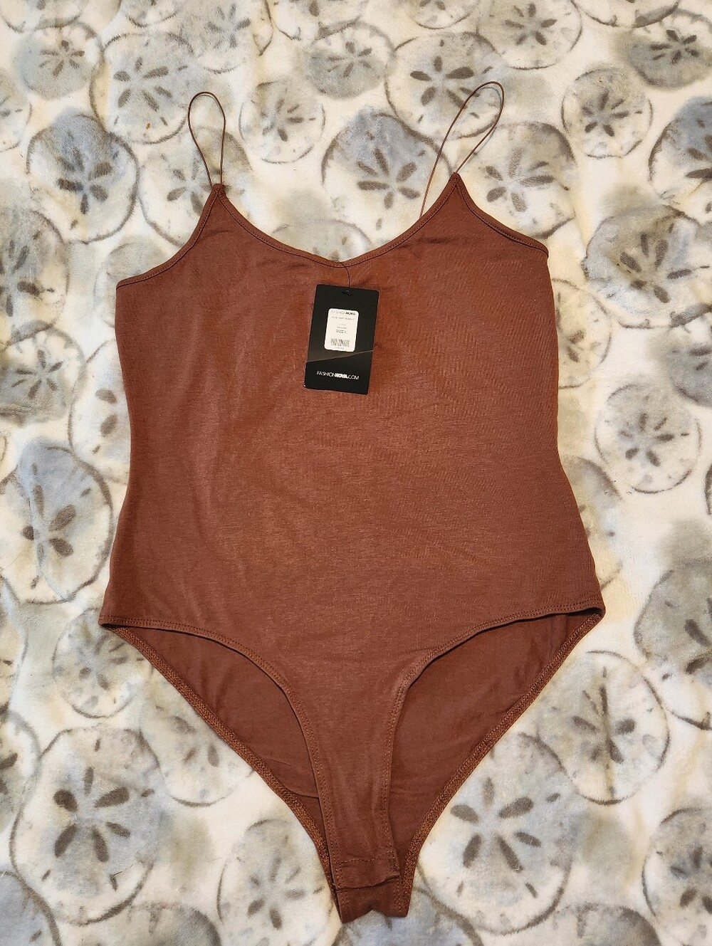 Womens One-Piece Bodysuit in Rust Brown
